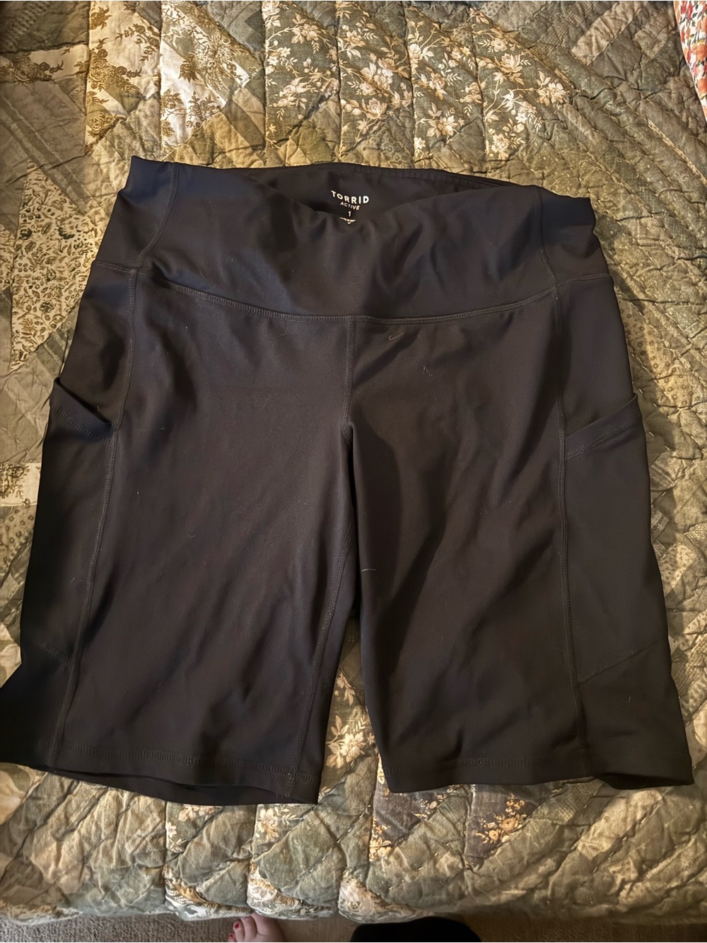 torrid Black High-Rise Bike Shorts with Side Pockets